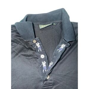 Bobby Jones Mens Black Cotton‎ Golf Polo Shirt Embroidered Made in Italy L